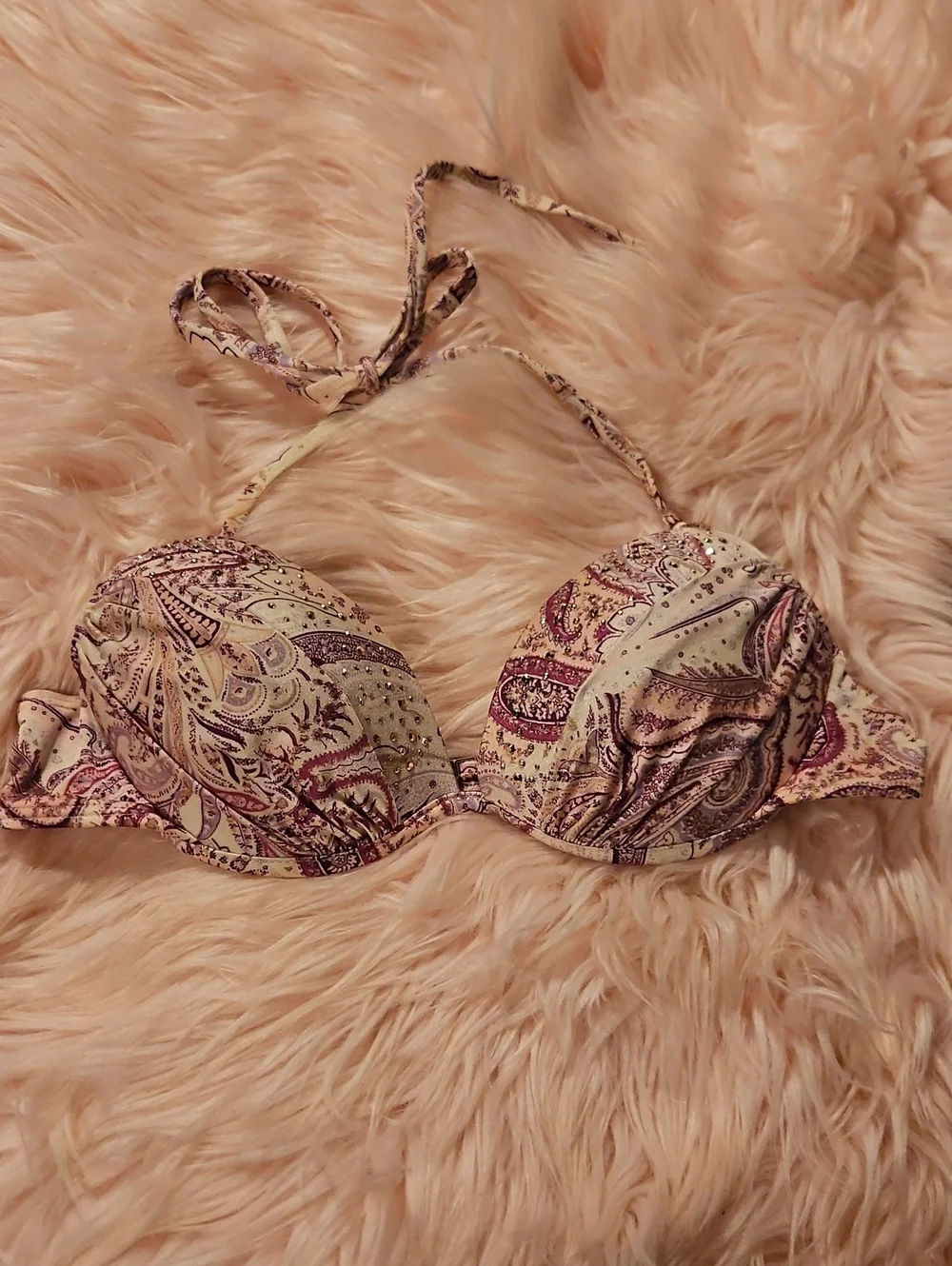 Victoria's Secret 2014 Gold Toggle Paisley Bikini